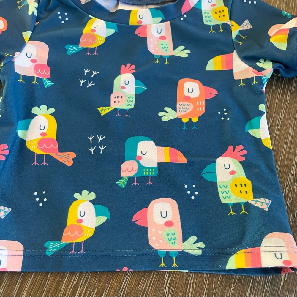 Ruffle Butts Bird Baby Swimsuit Short Sleeve Top Only 6-12M - Picture 5 of 6